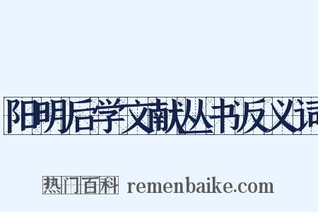 阳明后学文献丛书反义词是什么意思的图片